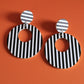 60s Mod Striped Acrylic Hoop Earrings