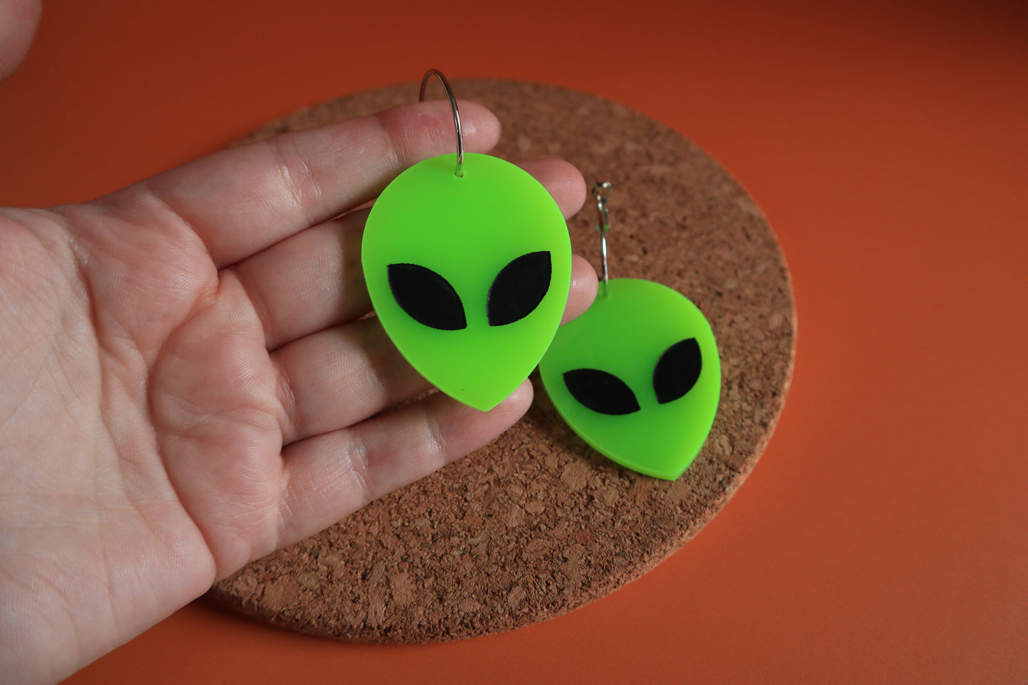 UFO Alien Face Earrings