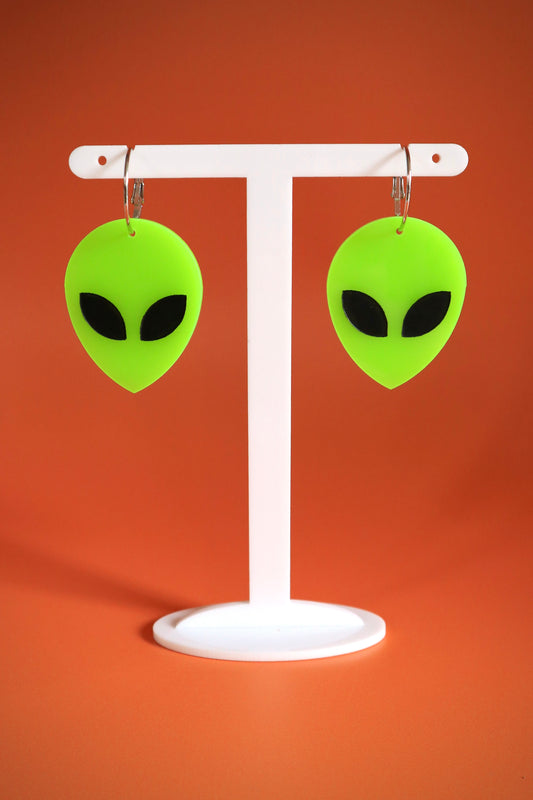 UFO Alien Face Earrings