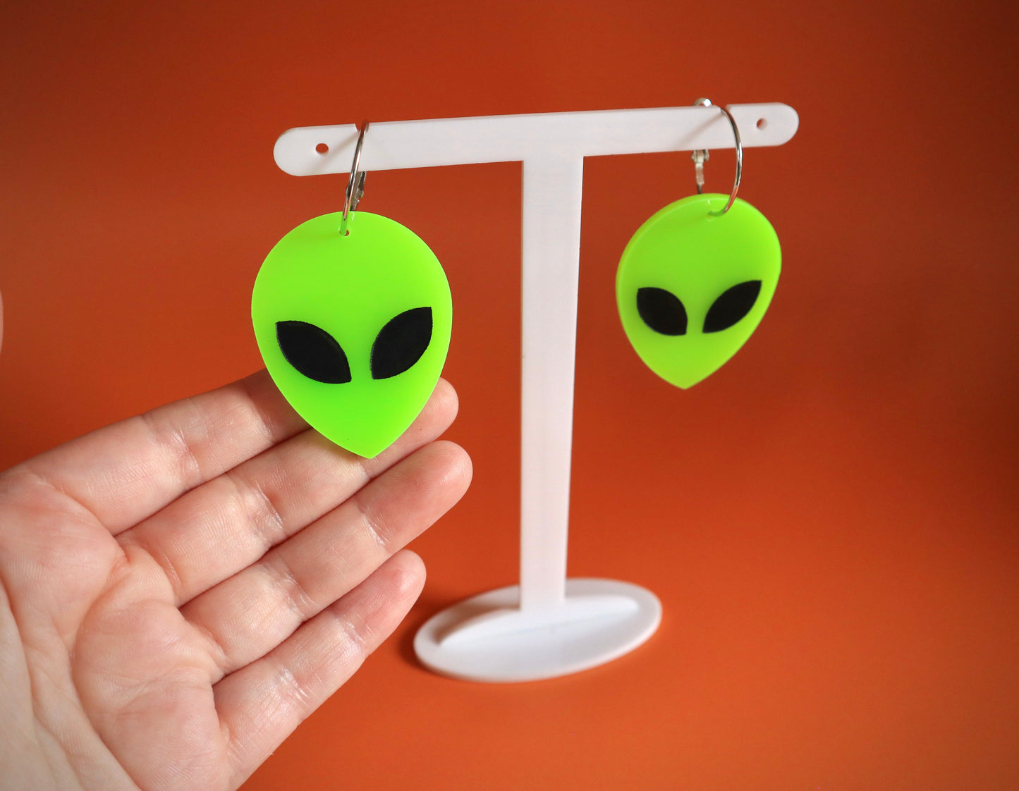 UFO Alien Face Earrings