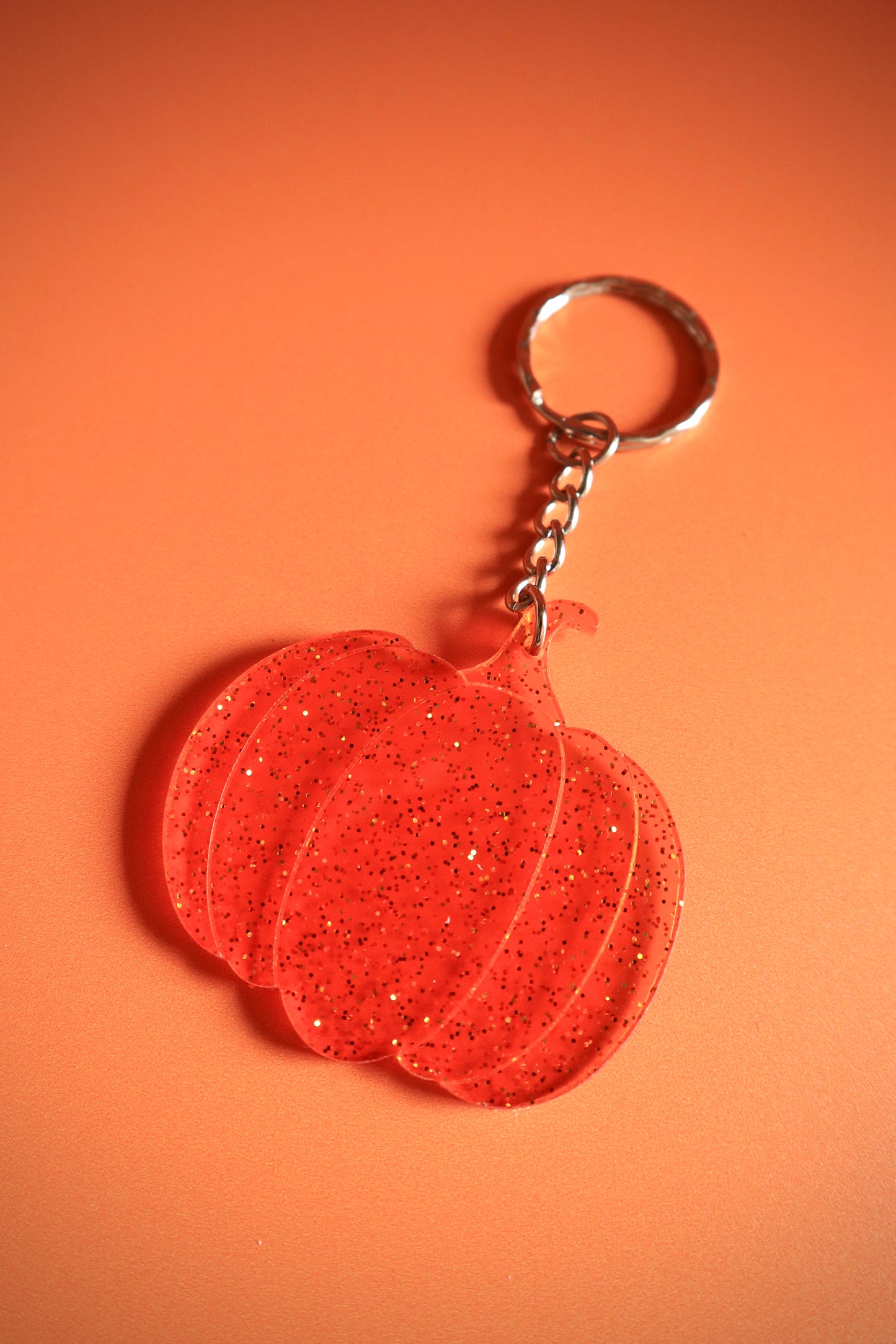 Funky Translucent Orange Pumpkin Keyring