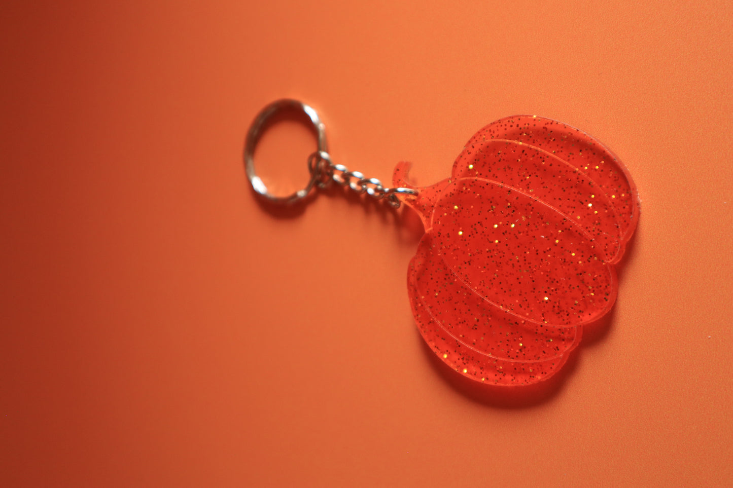 Funky Translucent Orange Pumpkin Keyring