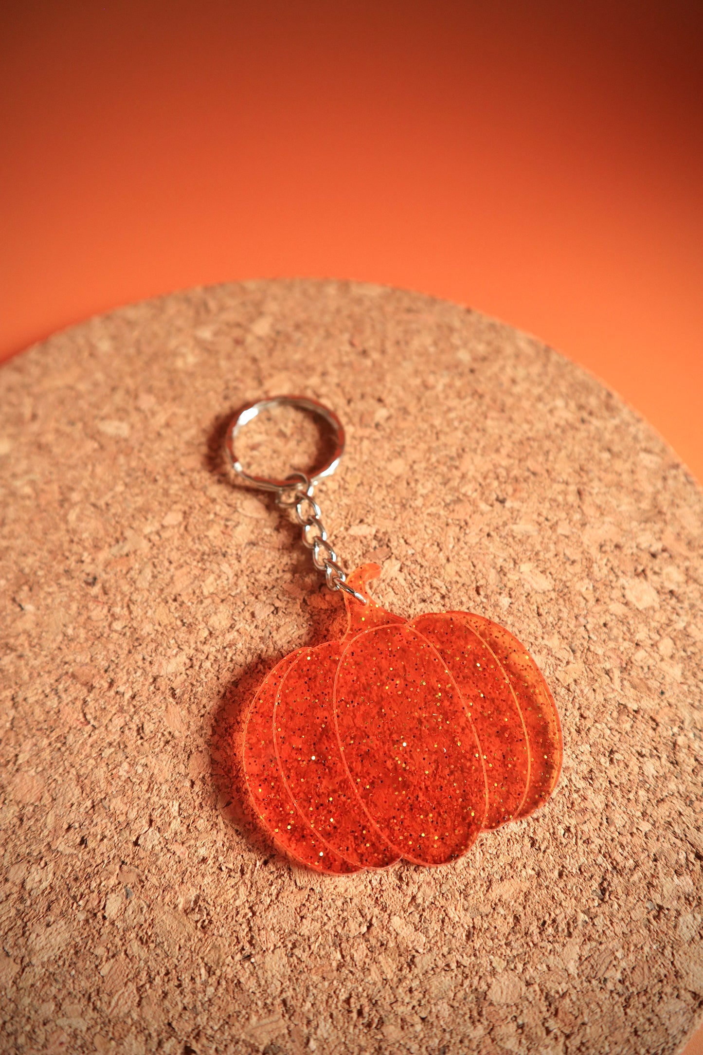 Funky Translucent Orange Pumpkin Keyring