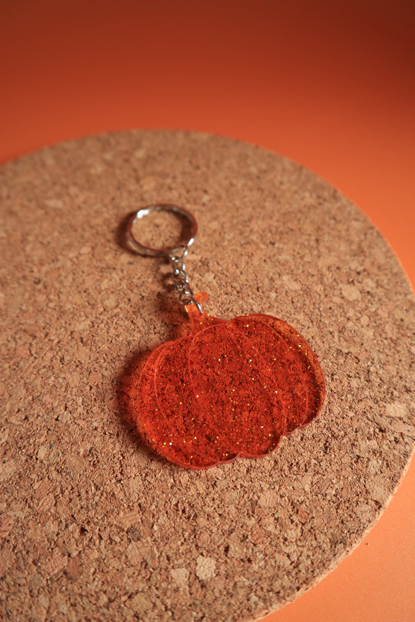 Funky Translucent Orange Pumpkin Keyring