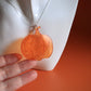 Funky Translucent Orange Pumpkin Necklace