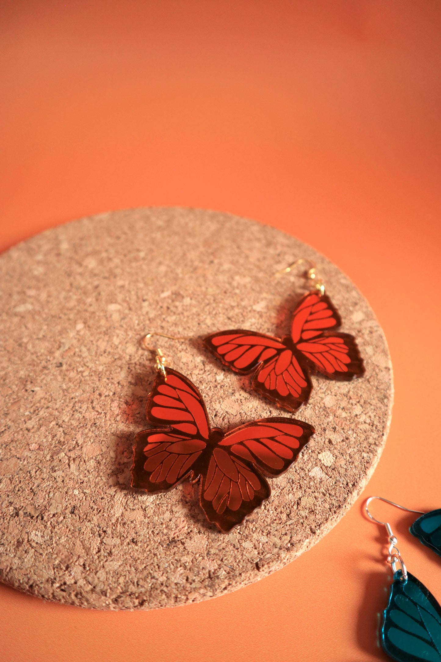 Mirror Acrylic Butterfly Earrings