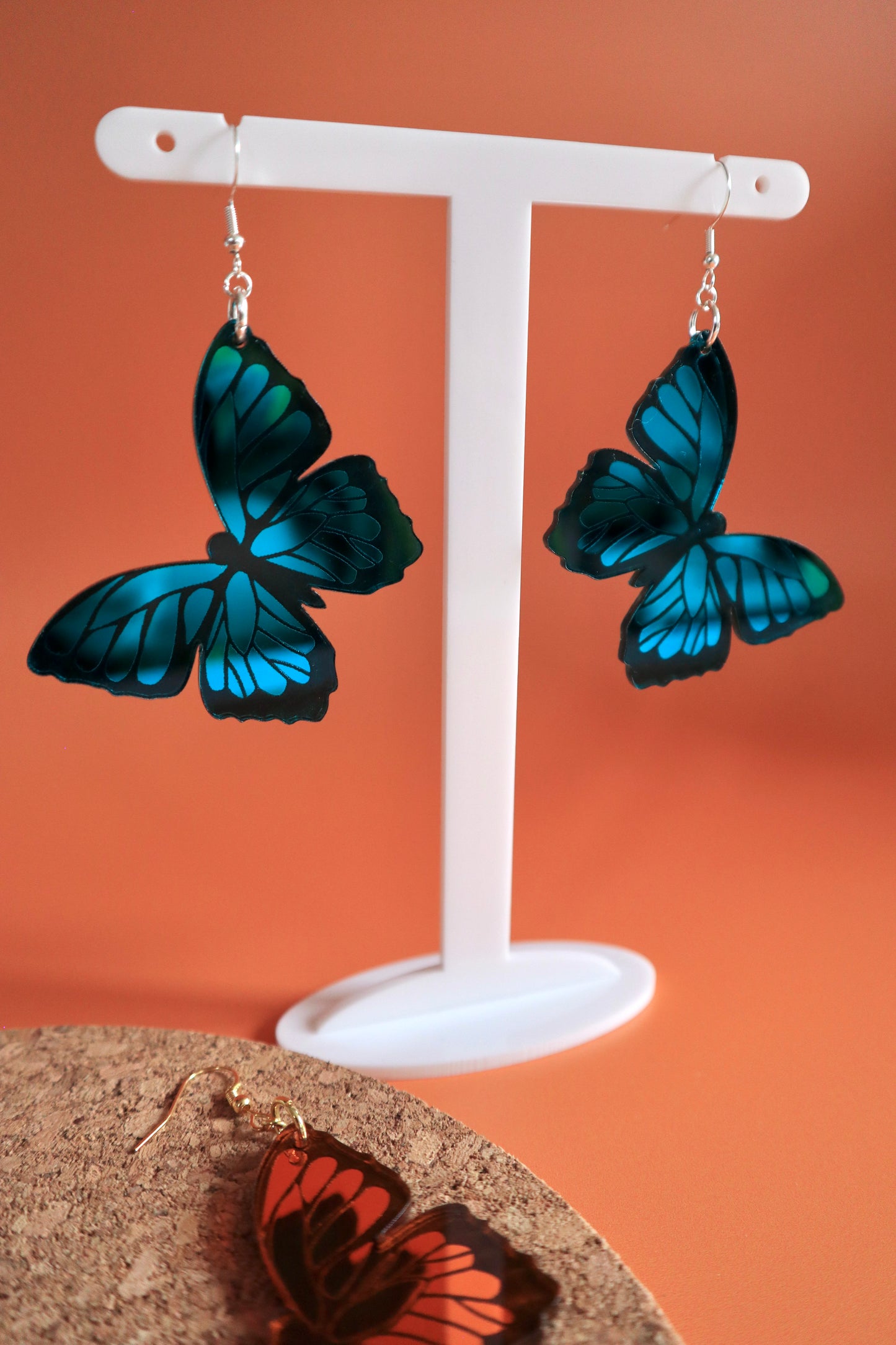 Mirror Acrylic Butterfly Earrings