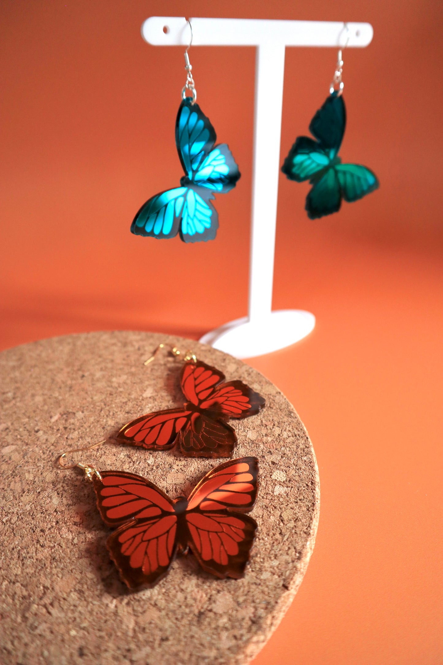 Mirror Acrylic Butterfly Earrings