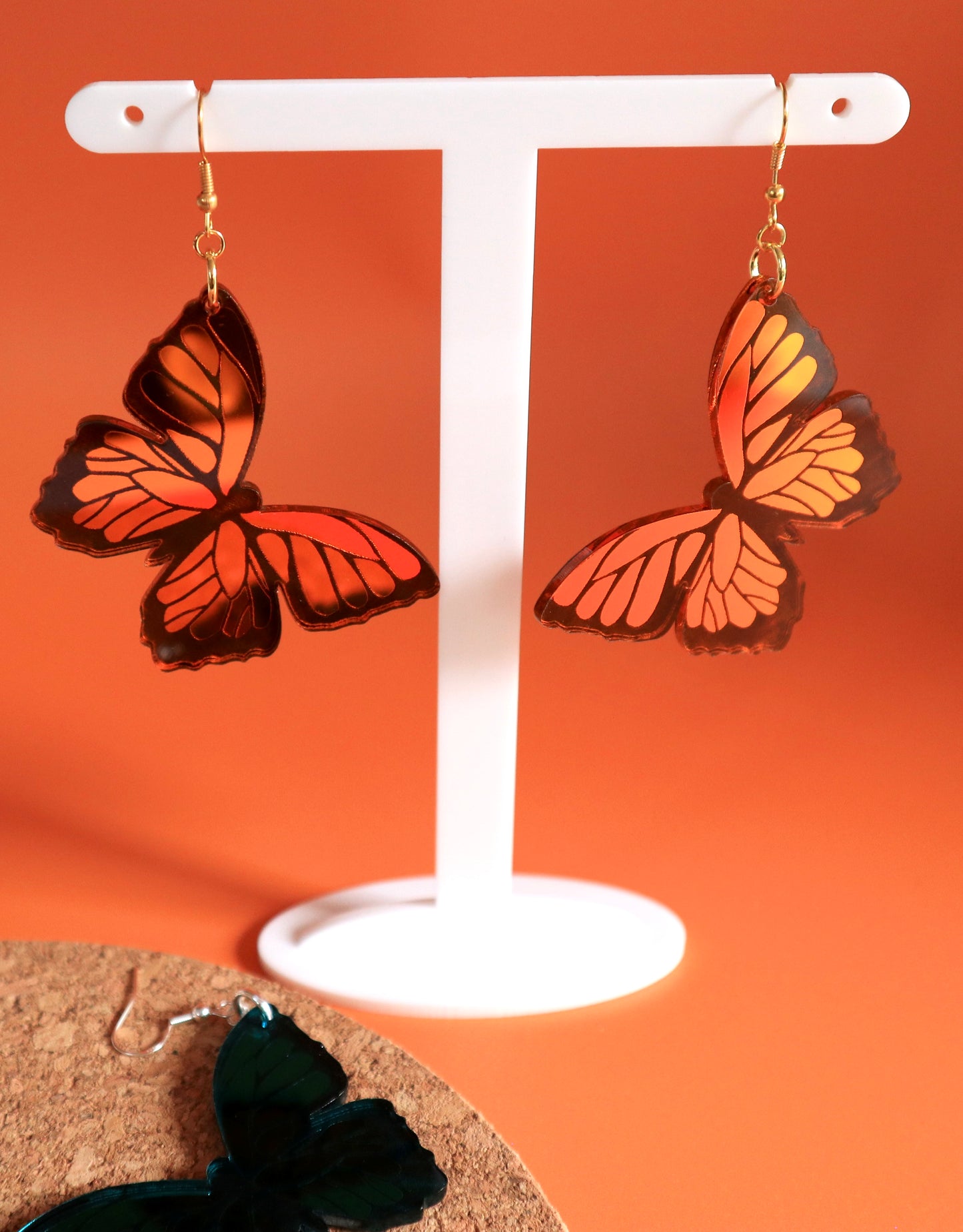 Mirror Acrylic Butterfly Earrings