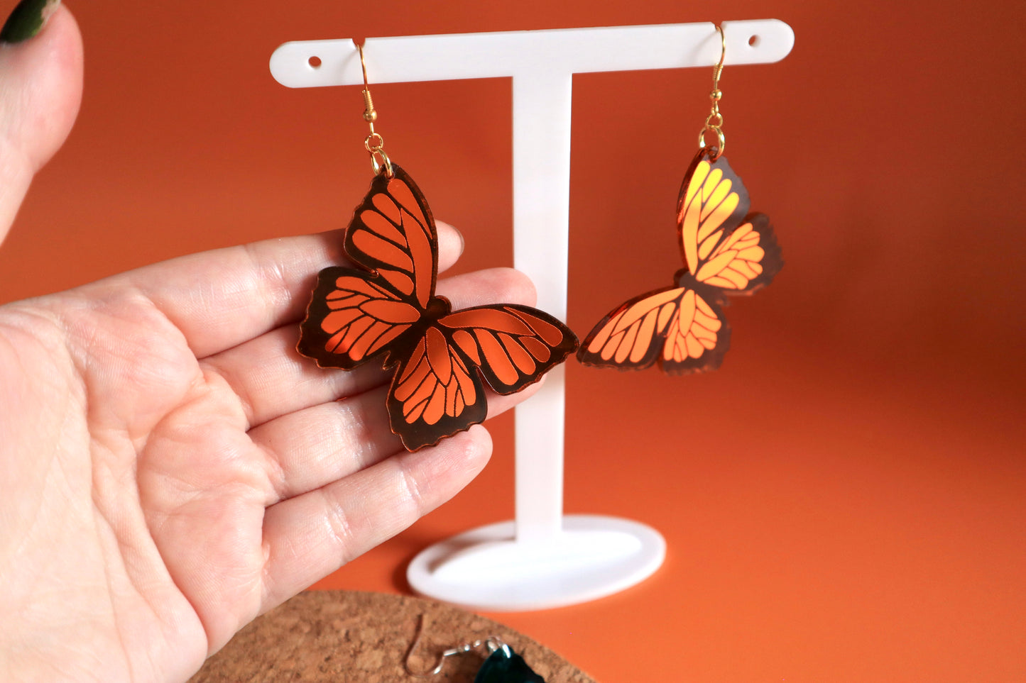 Mirror Acrylic Butterfly Earrings