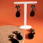 Retro 50s/60s Atomic Black Cat Earrings