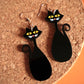 Retro 50s/60s Atomic Black Cat Earrings