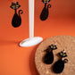 Retro 50s/60s Atomic Black Cat Earrings