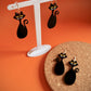 Retro 50s/60s Atomic Black Cat Earrings