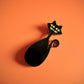 Retro 50s/60s Atomic Black Cat Brooch