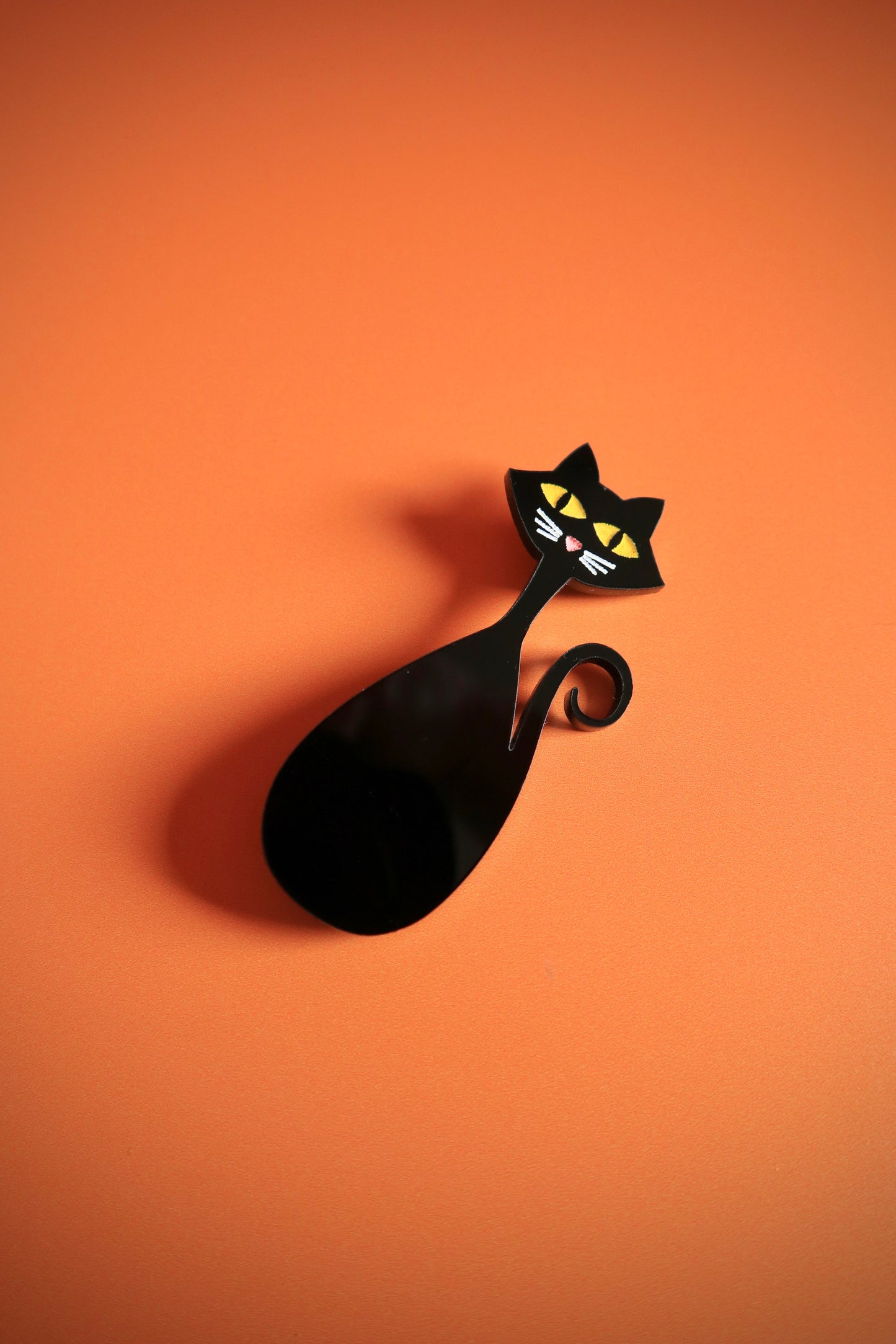 Retro 50s/60s Atomic Black Cat Brooch