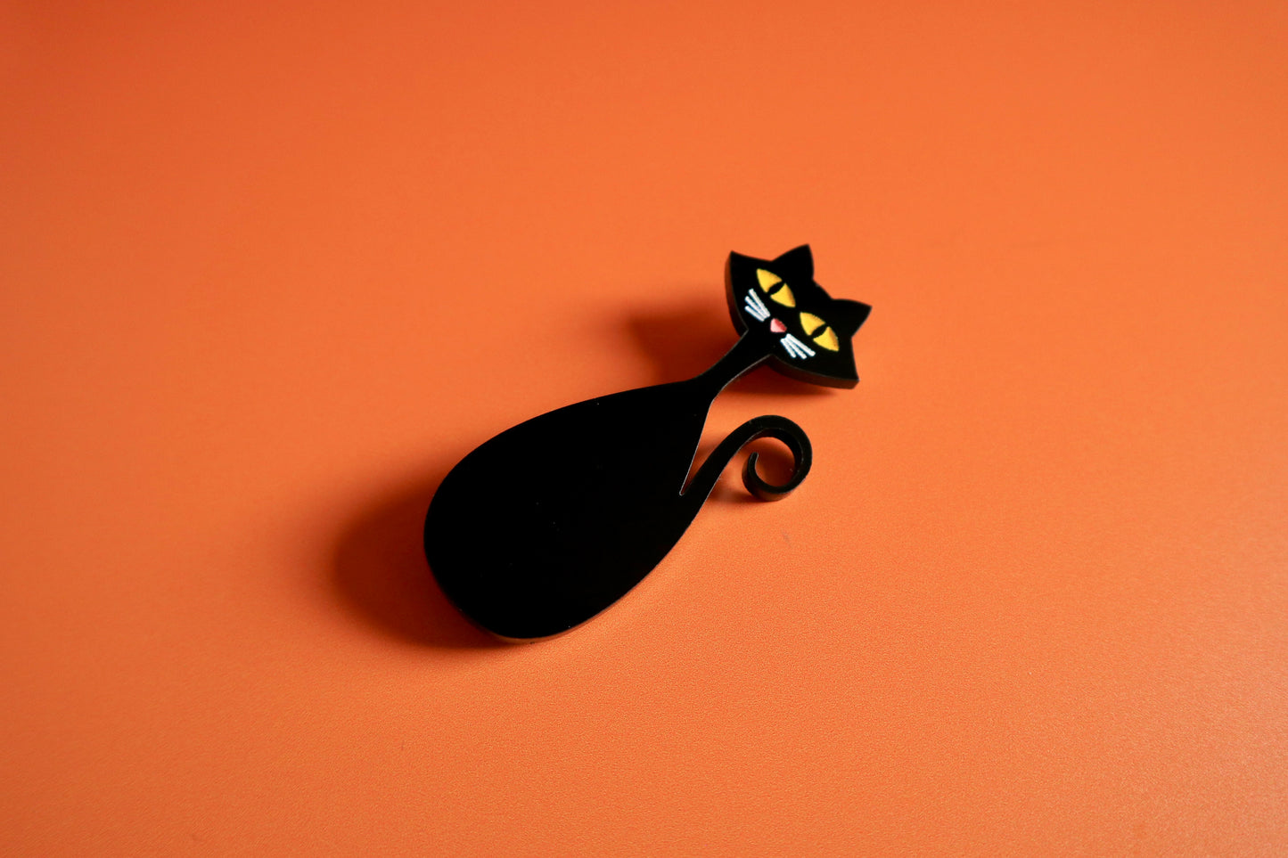 Retro 50s/60s Atomic Black Cat Brooch