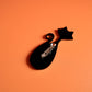 Retro 50s/60s Atomic Black Cat Brooch