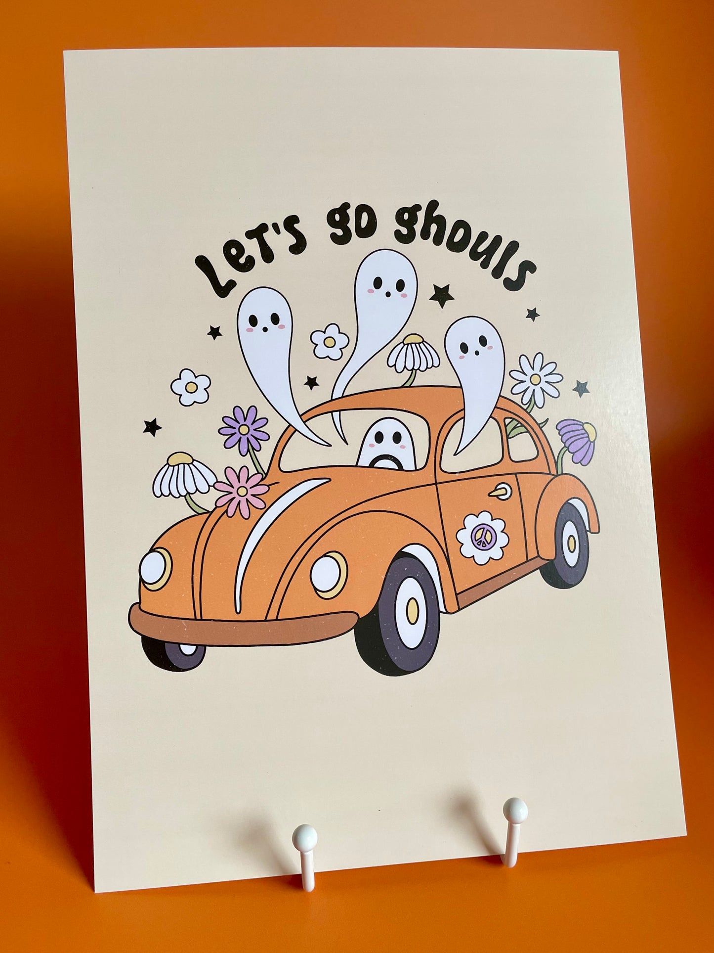 Let’s Go Ghouls Retro Halloween A4 Art Print