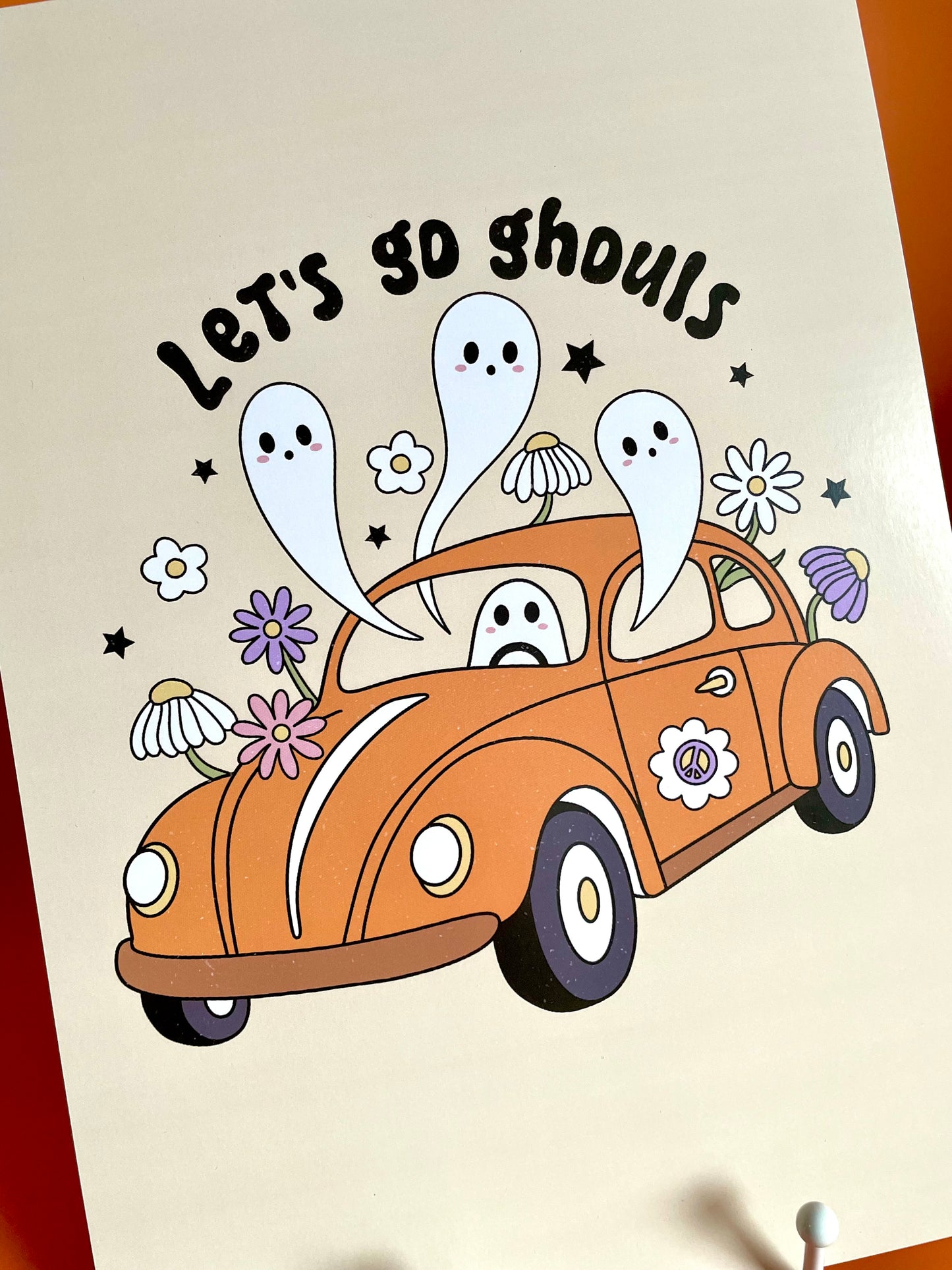 Let’s Go Ghouls Retro Halloween A4 Art Print