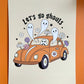 Let’s Go Ghouls Retro Halloween A4 Art Print