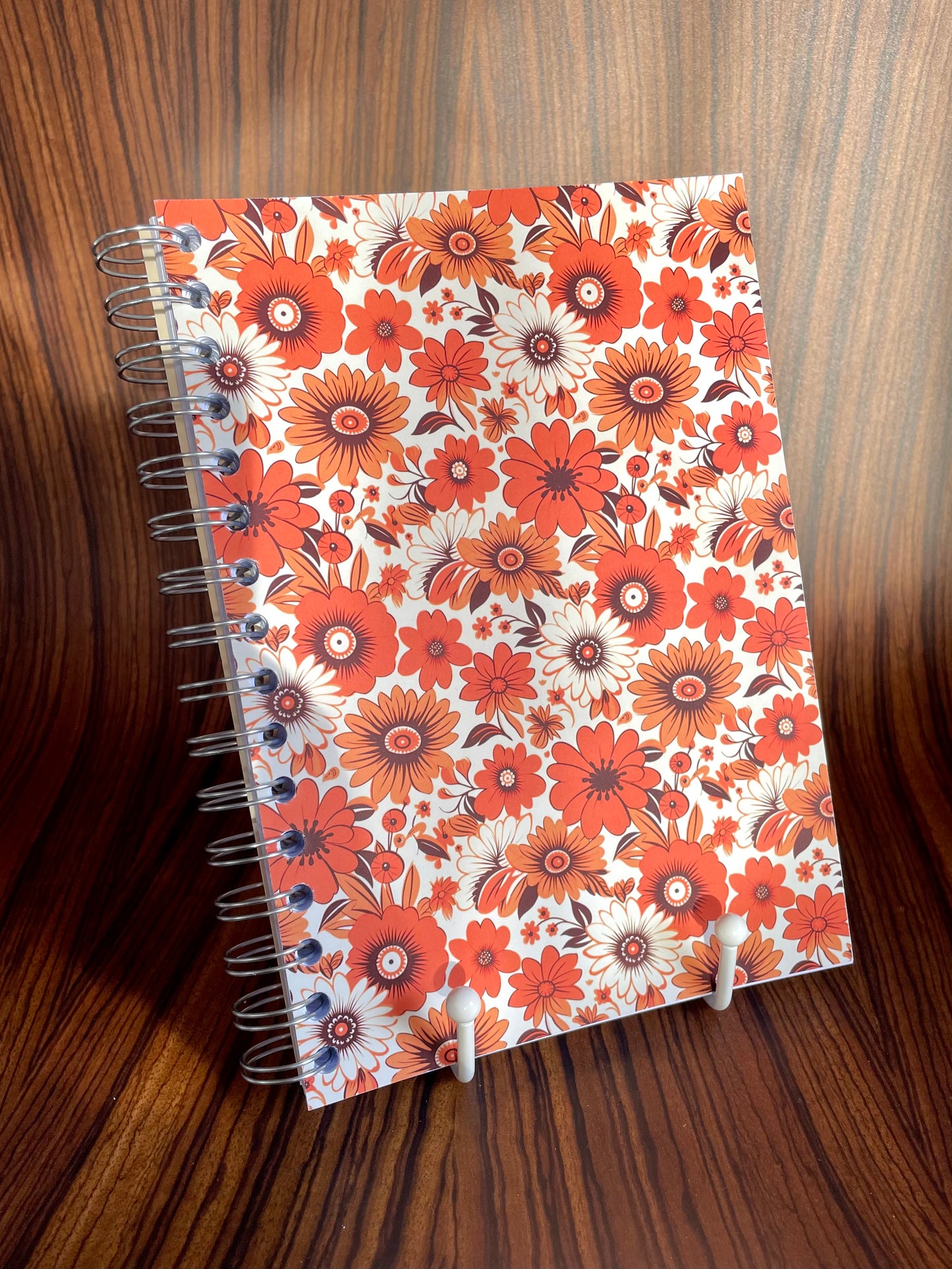 Groovy 70s Floral Wallpaper A5 Notebook