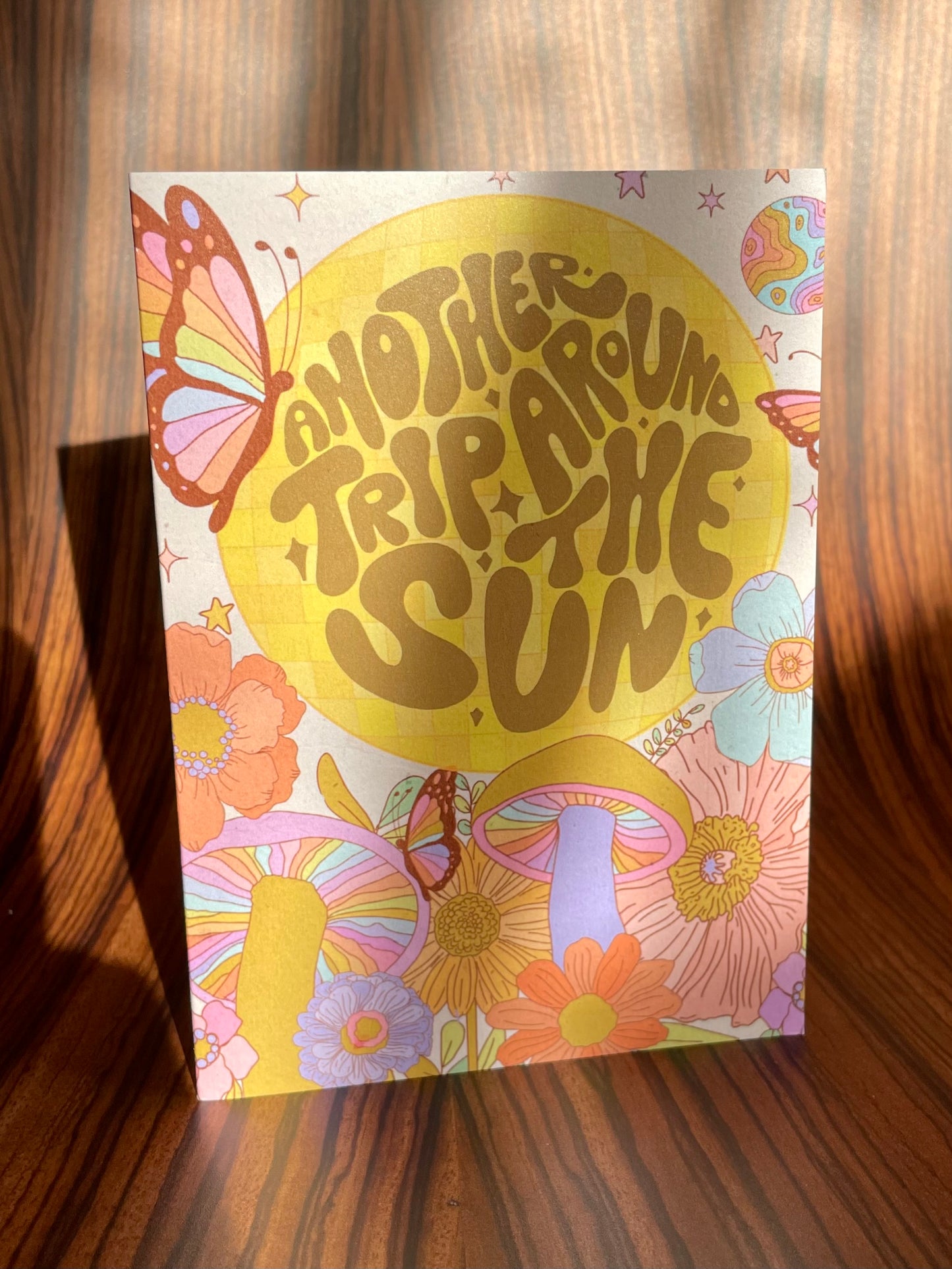 Groovy 'Another Trip Around the Sun' A6 Blank Card