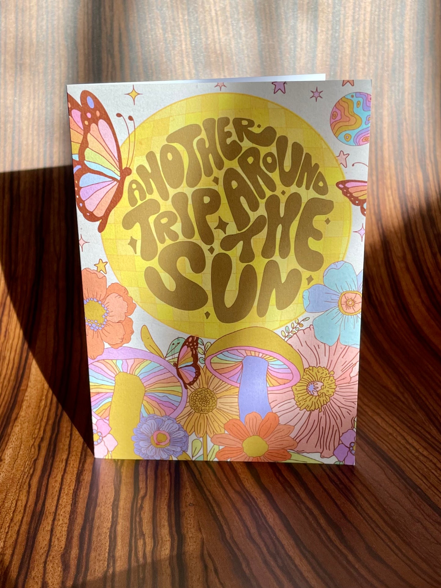 Groovy 'Another Trip Around the Sun' A6 Blank Card