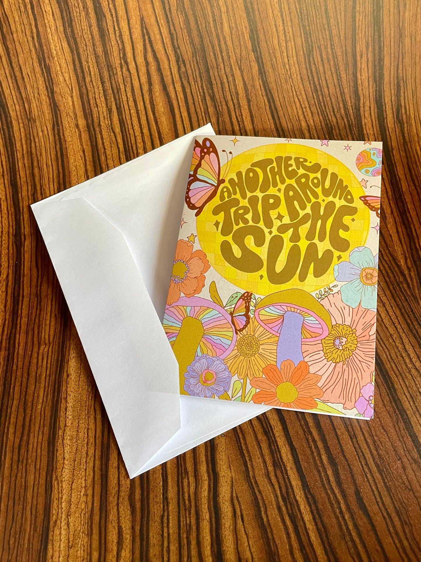 Groovy 'Another Trip Around the Sun' A6 Blank Card