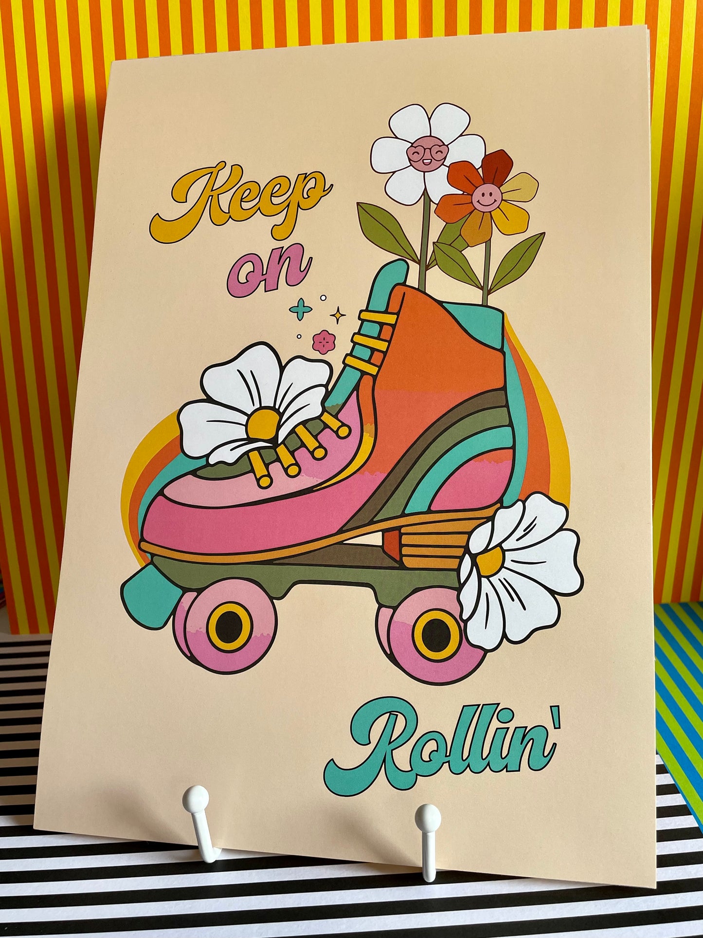 A4 Art Illustration Print: 'Keep on Rollin'