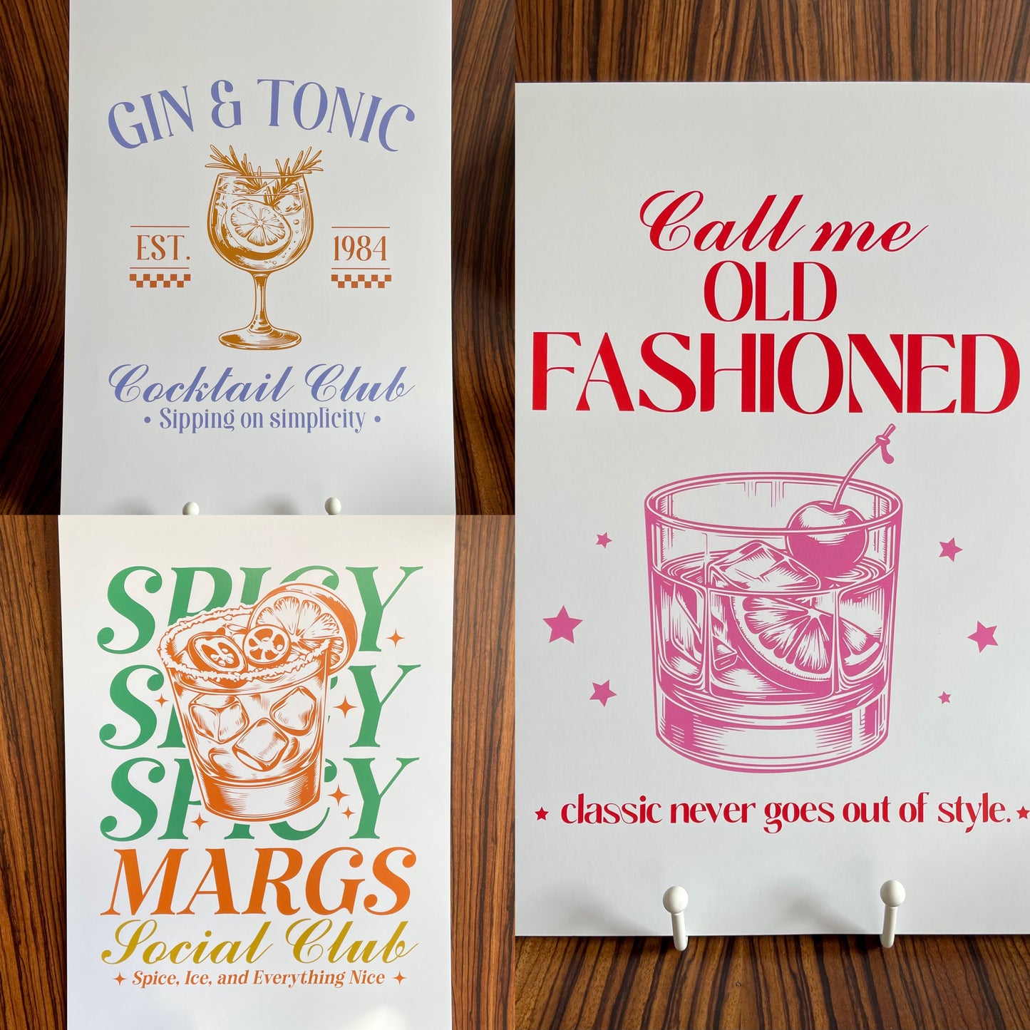 Classic Cocktails A4 Art Prints