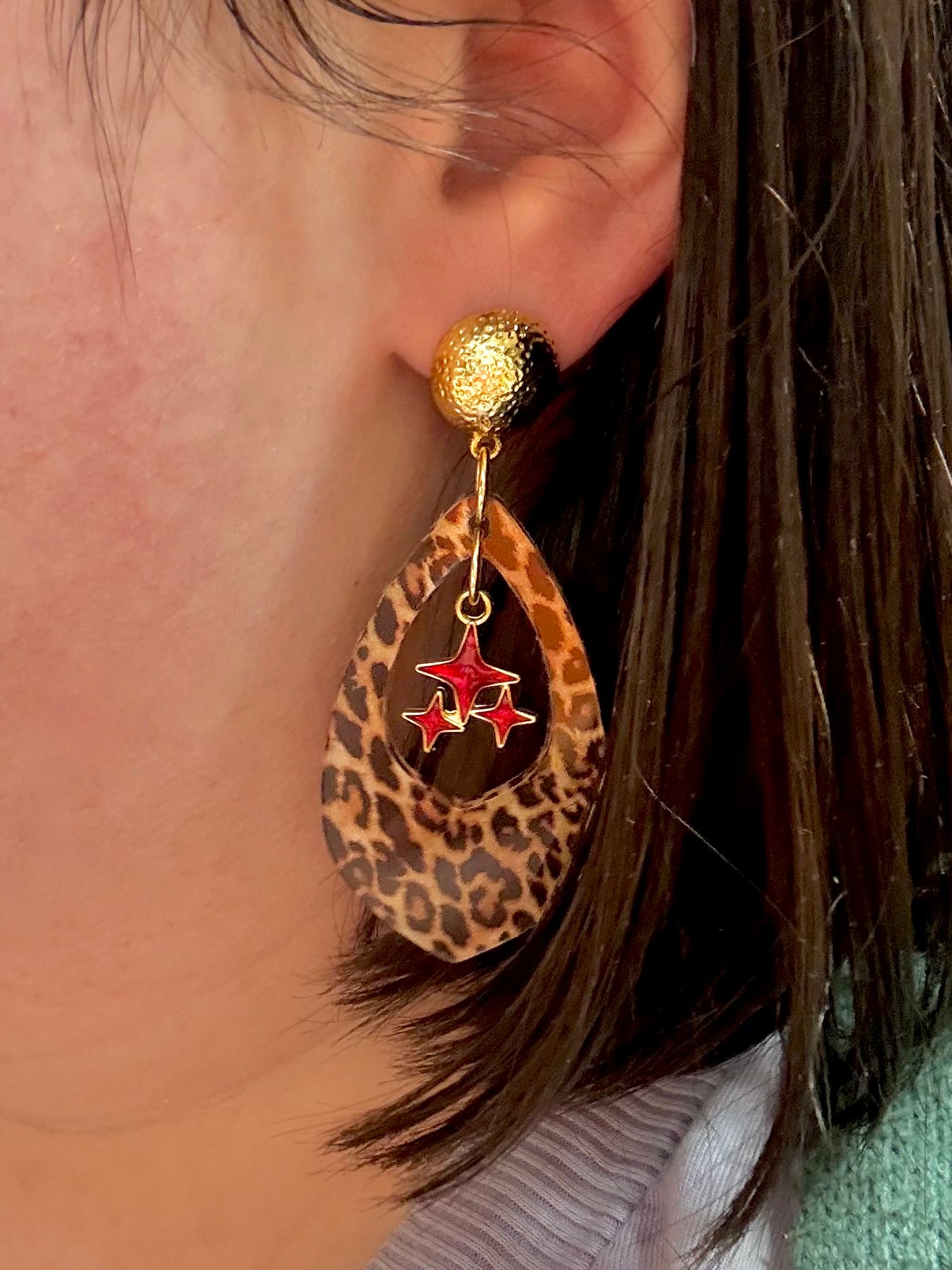 Leopard Cosmic Drop Earrings