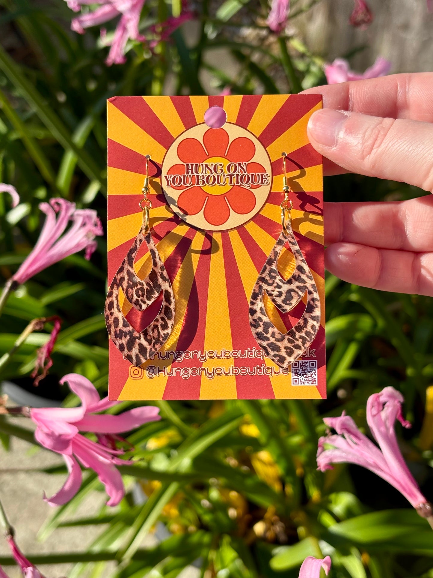 Leopard Groove Cutout Dangles