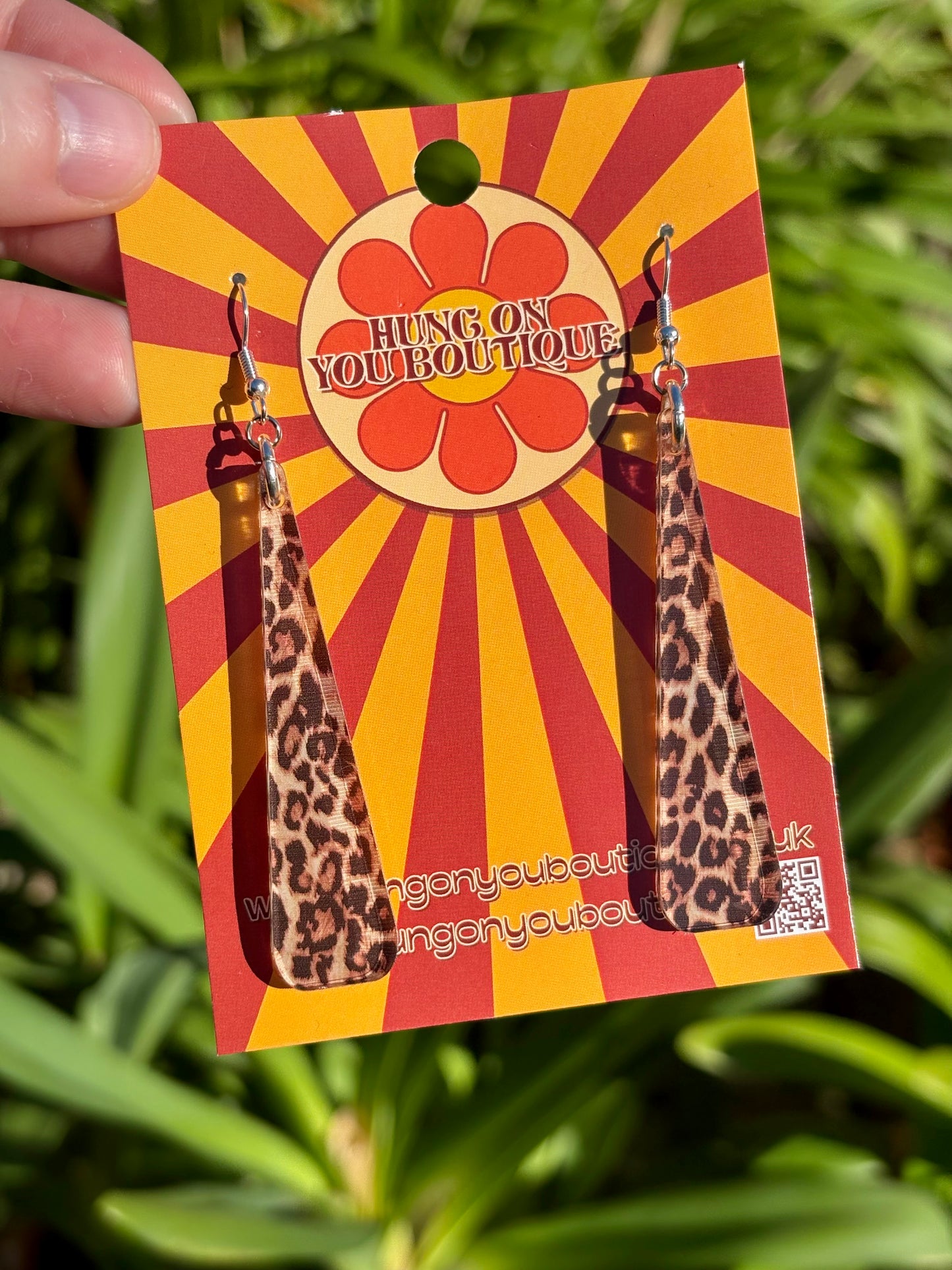 Leopard Print Taper Drop Earrings