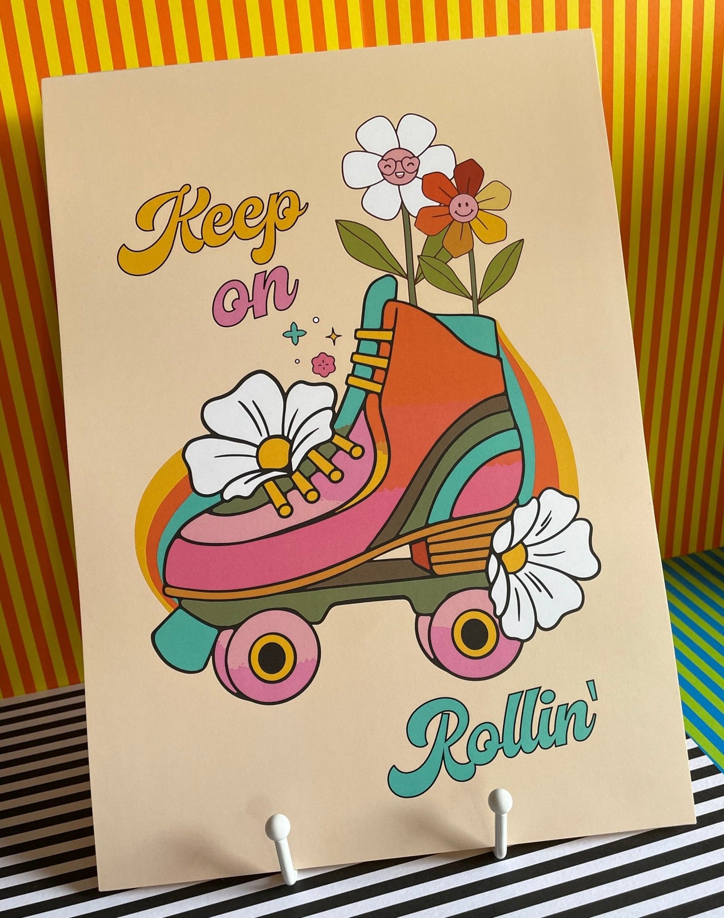 A4 Art Illustration Print: 'Keep on Rollin' - Hung On You Boutique