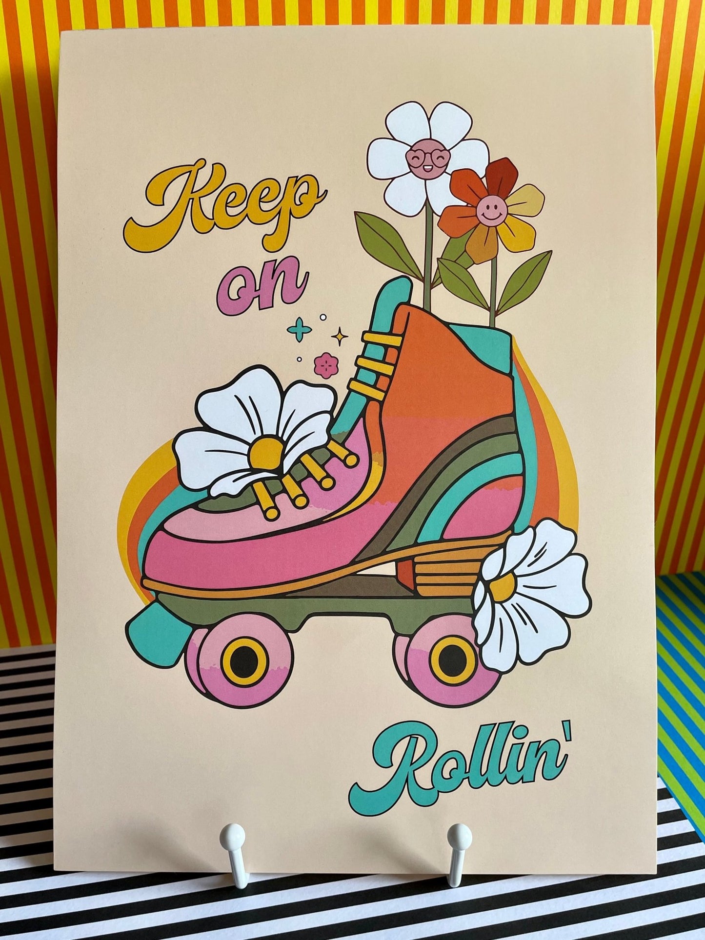 A4 Art Illustration Print: 'Keep on Rollin' - Hung On You Boutique