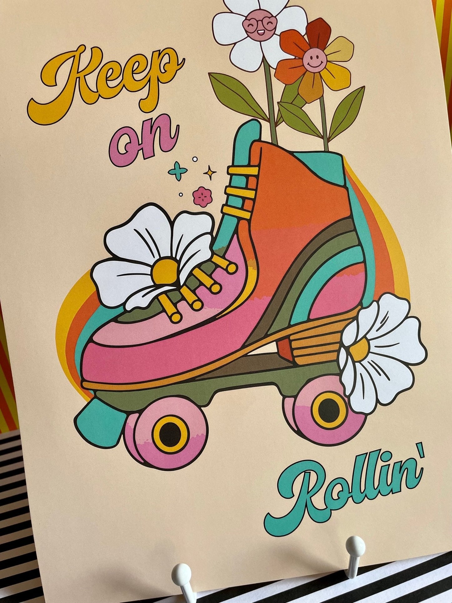 A4 Art Illustration Print: 'Keep on Rollin' - Hung On You Boutique