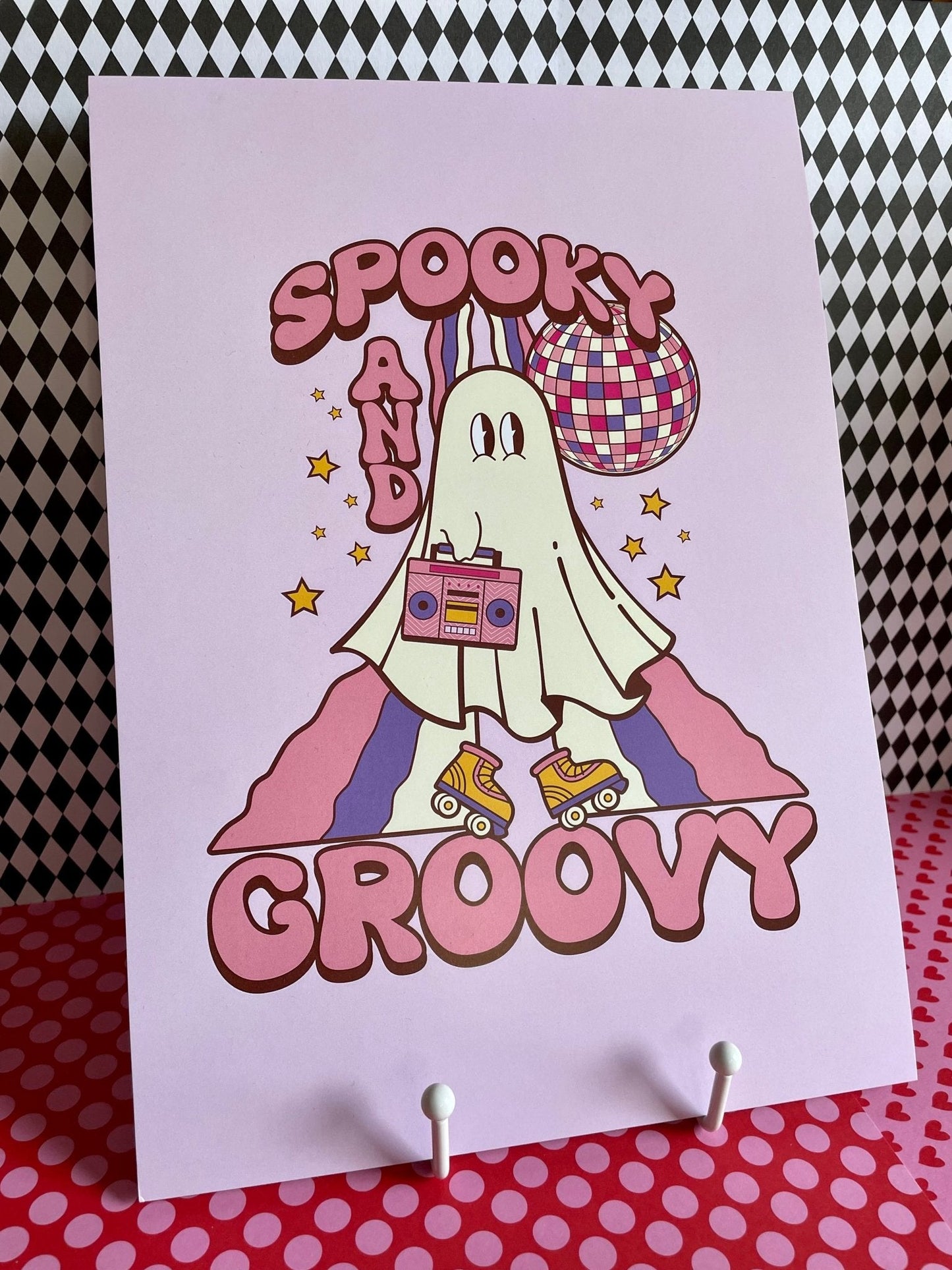 A4 Art Illustration Print: 'Spooky and Groovy' - Hung On You Boutique