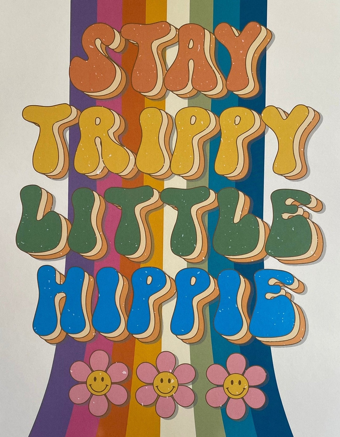 A4 Art Illustration Print: 'Stay Trippy Little Hippie' - Hung On You Boutique