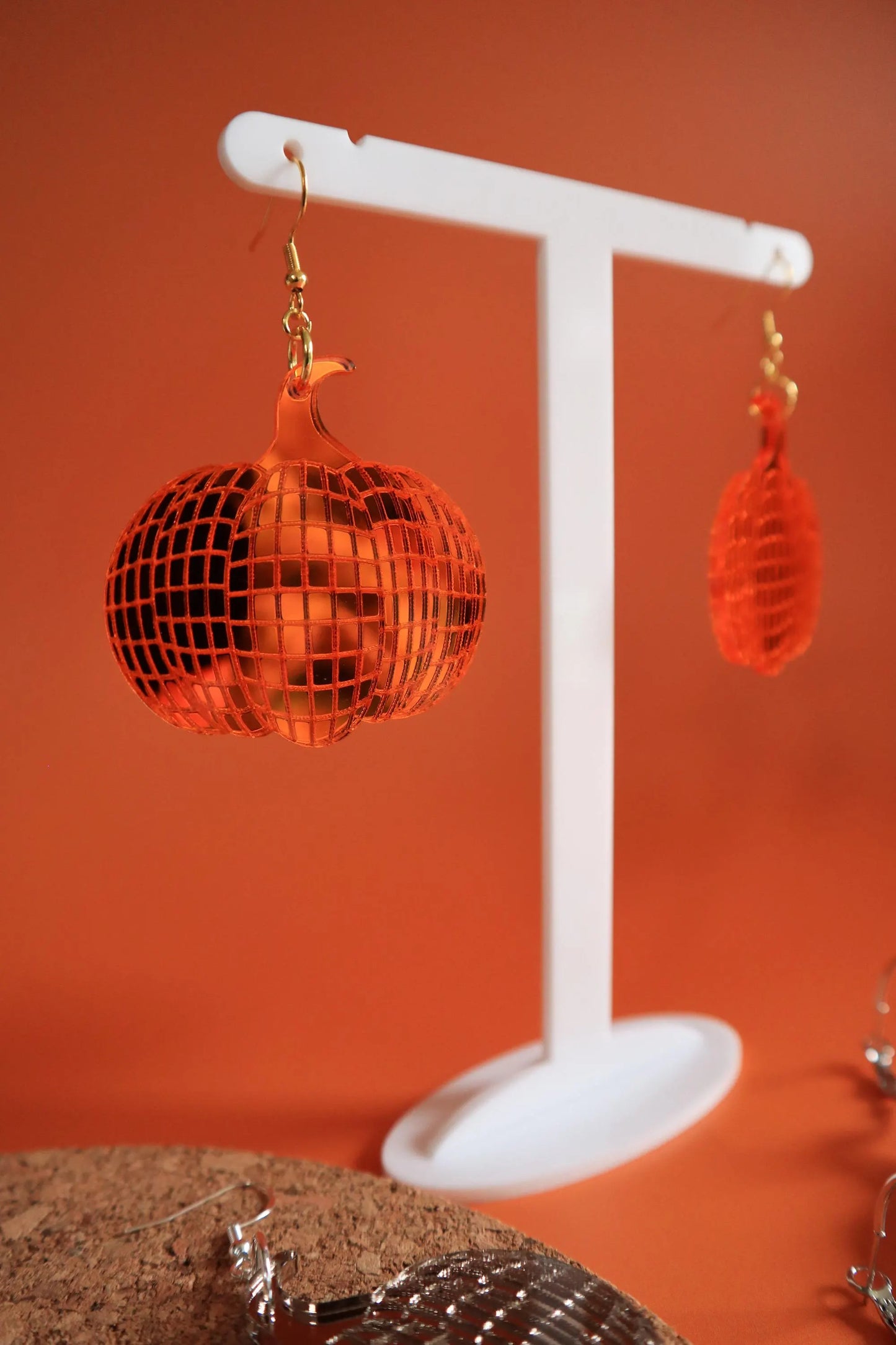 Groovy Halloween Disco Pumpkin Earrings