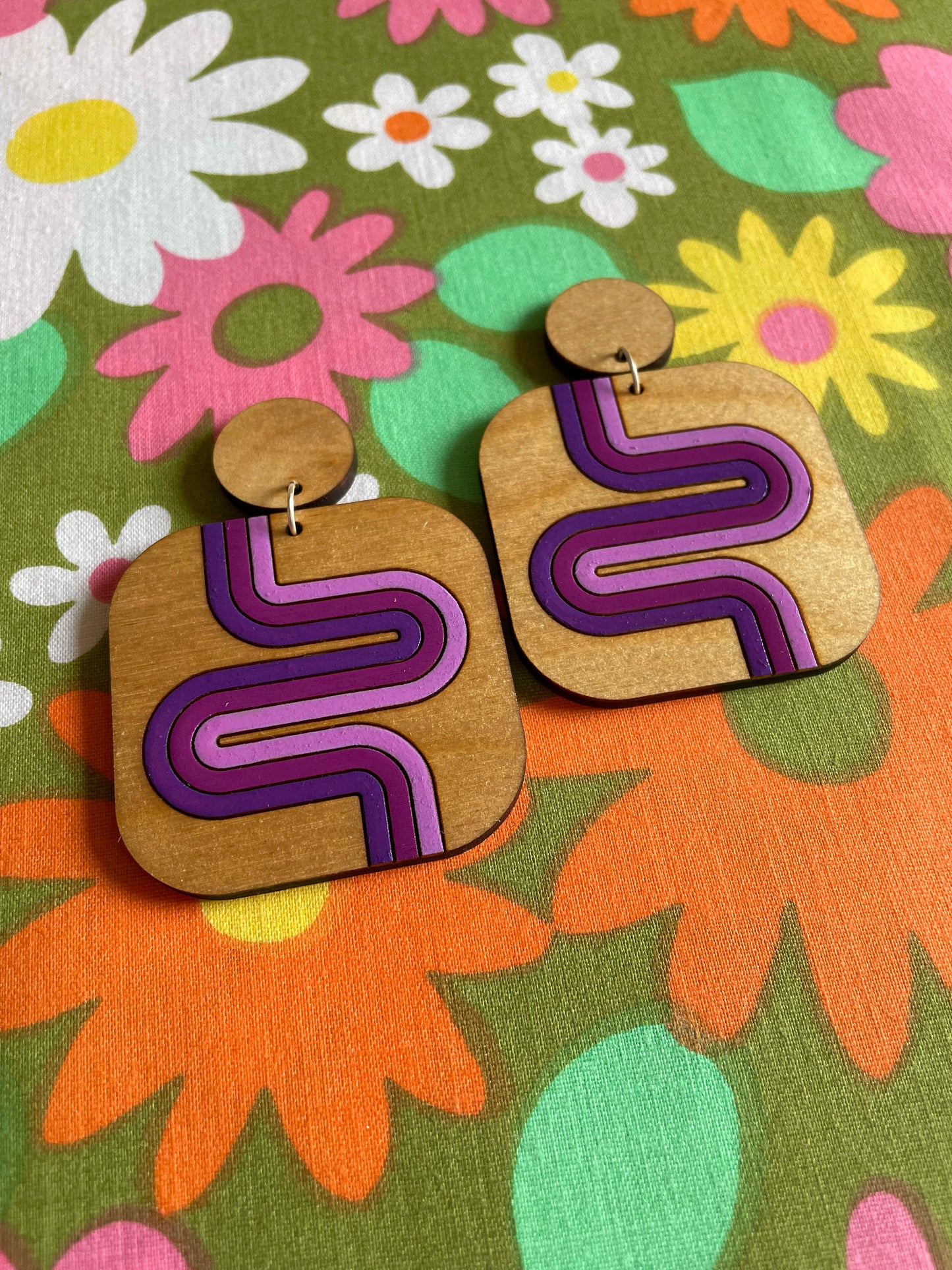 Supergraphics Square Earrings - Hung On You Boutique