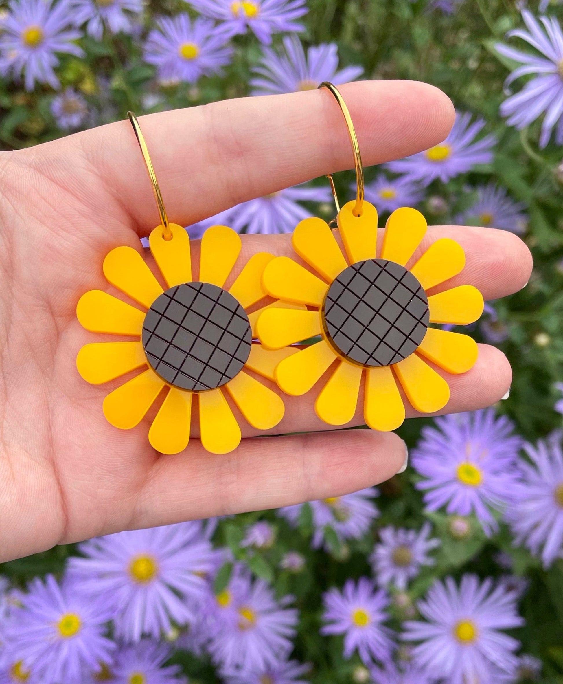 Sunflower Hoops - Hung On You Boutique