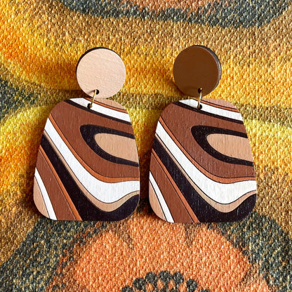 Swirl Wood Earrings - Hung On You Boutique