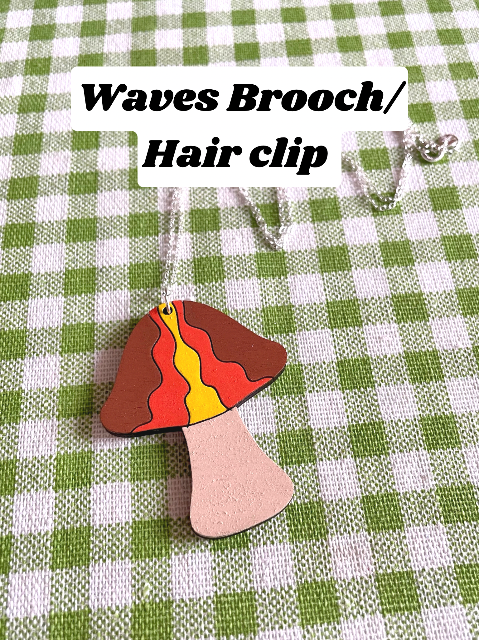 Mushroom Brooch/Hairclip: Waves - Hung On You Boutique