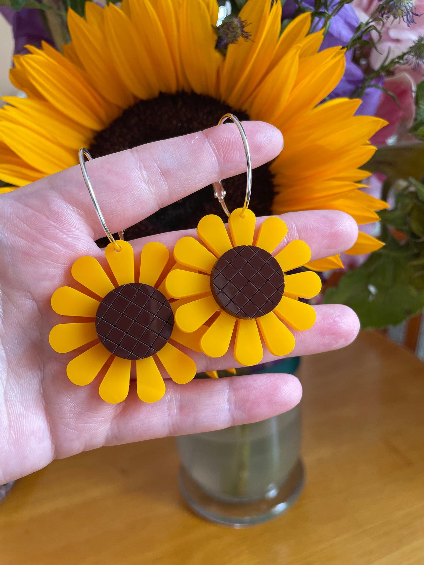 Sunflower Hoops - Hung On You Boutique