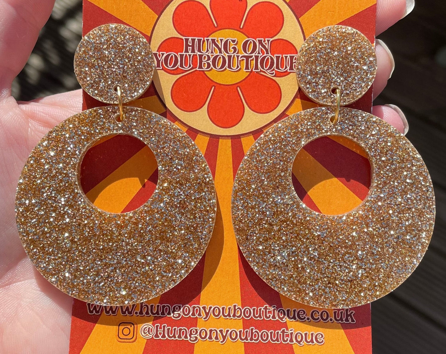 Glitter Hoop Earrings - Hung On You Boutique