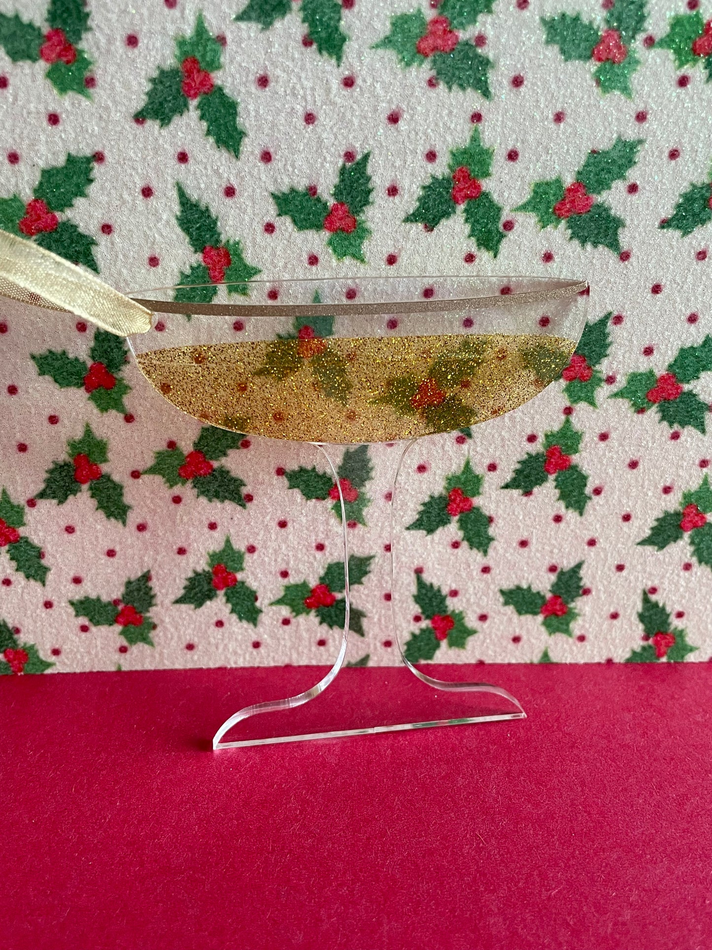 Christmas Decorations: Champagne Glass - Hung On You Boutique