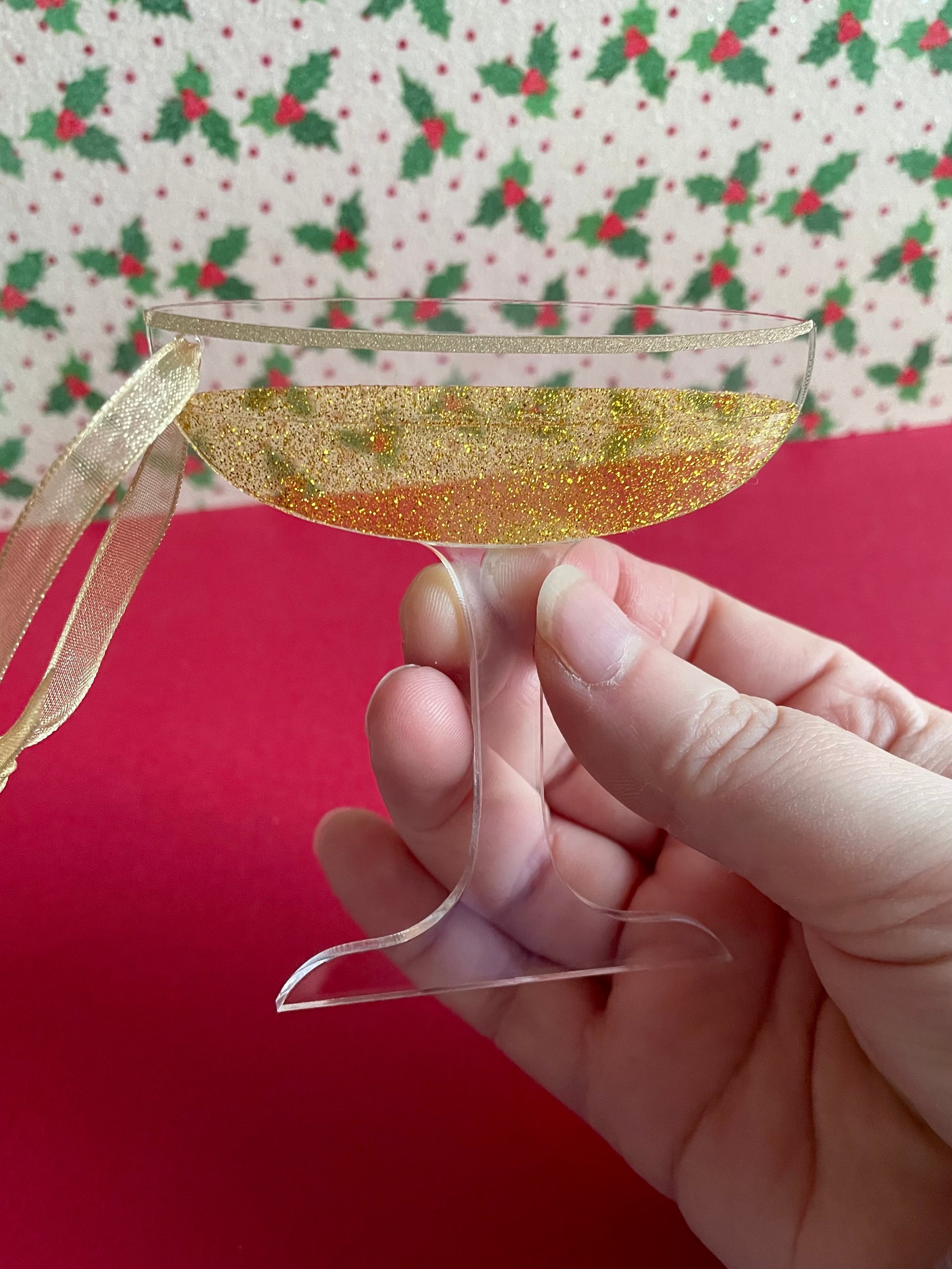 Christmas Decorations: Champagne Glass - Hung On You Boutique