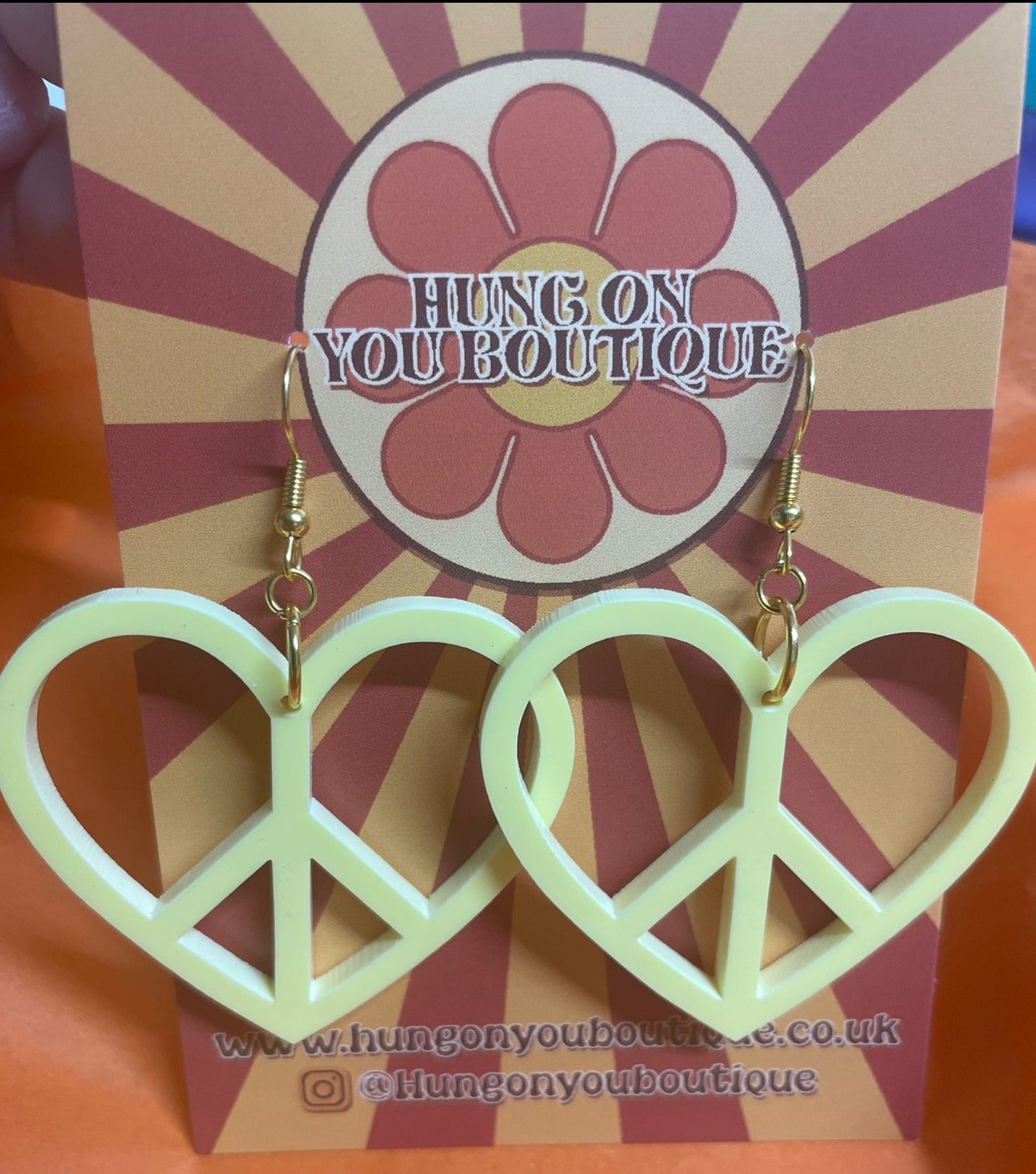 Peace Heart Earrings - Hung On You Boutique